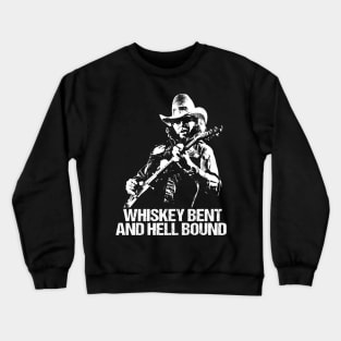 Men Whiskey Bent Outlaw Country Guitarist Crewneck Sweatshirt